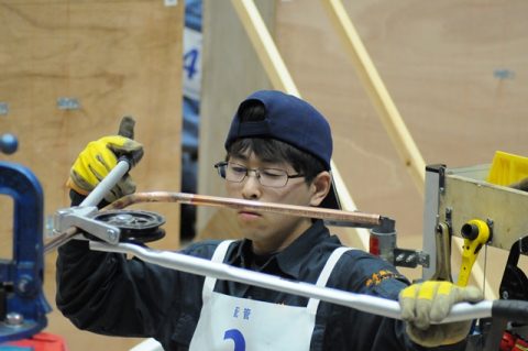 配管職種　馳田選手