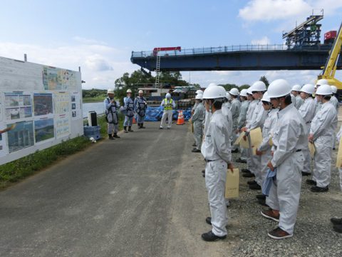 新小谷木橋現場見学　現場概要説明