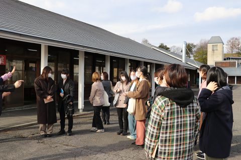 おおのキャンパスに到着した1年生たち