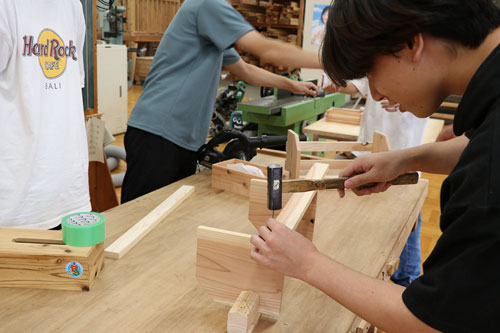建築科のものづくり教室様子
